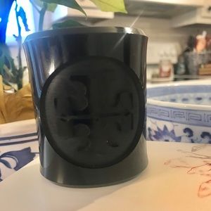 Tory Burch Black Resin Cuff bracelet.